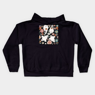 Boho Flower Crown Ghosts Kids Hoodie